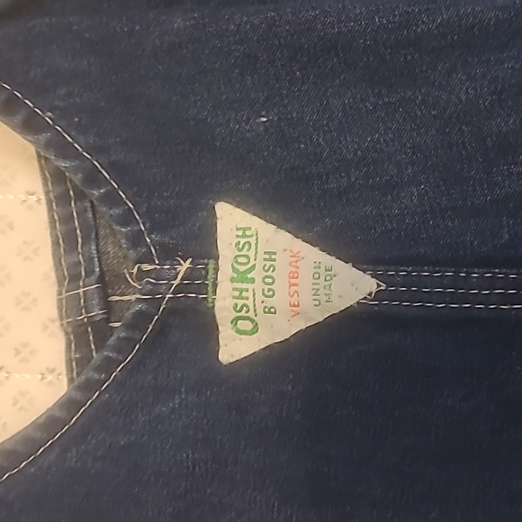 Vtg Oshkosh B’Gosh Farmer Work Carpenter Blue Jean Bib Overalls Men 44×31 USA - Picture 5 of 8